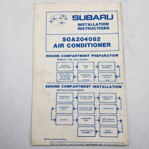 Subaru Air Conditioner Installation Instructions Manual SOA204082